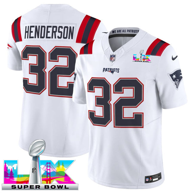 Camisa NFL New England Patriots Vapor F.U.S.E. Limited Super Bowl LX Patch Jersey Branca