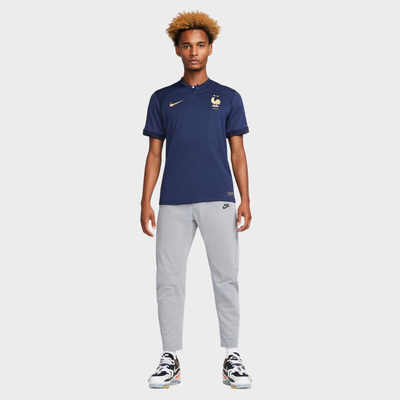 Camisa França I 2022 Torcedor Nike Masculina - Azul Marinho - Retrô