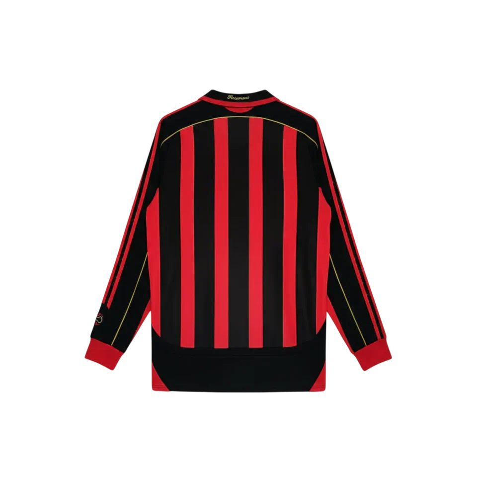 Camisa Milan I 2006/2007 Manga Longa - Retrô - Preto e Vermelho