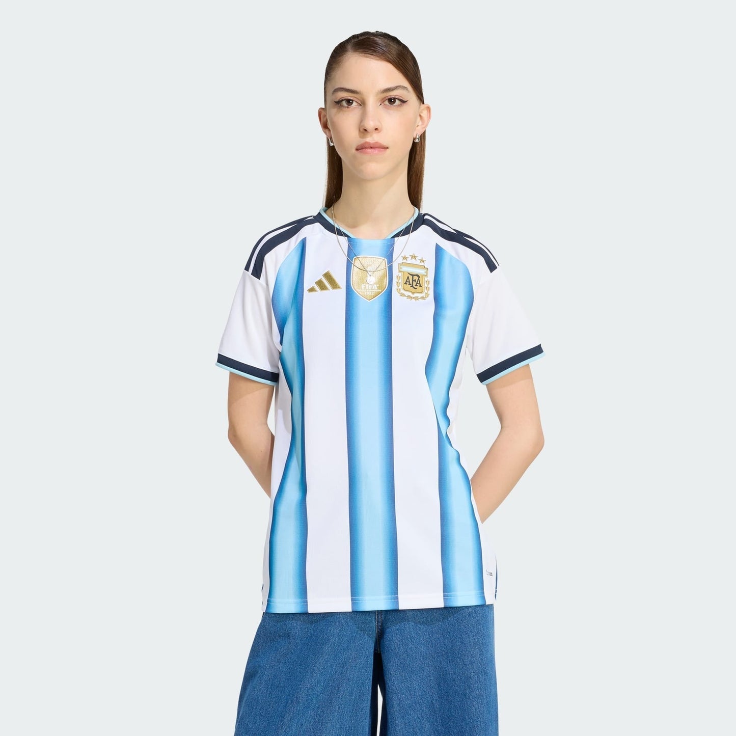 Camisa Feminina Argentina I 26/27 - Torcedor Adidas + Patch Campeão do Mundo