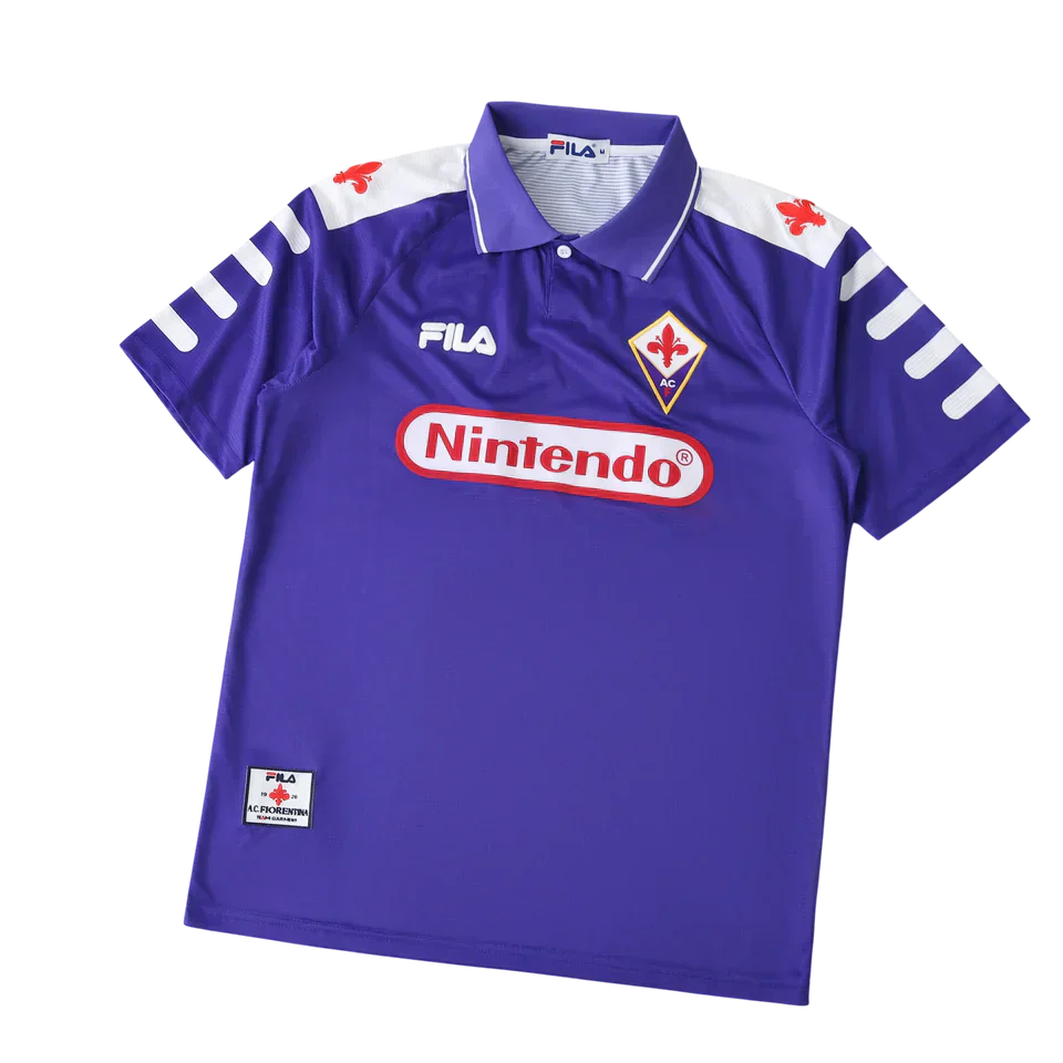 Camisa Fiorentina I 1998/1999 Retrô - Nintendo - Roxa