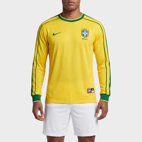 Camisa Seleção Brasileira I Manga Longa 1998 - Nike - Retrô - Amarela