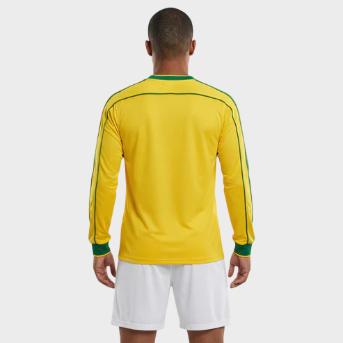 Camisa Seleção Brasileira I Manga Longa 1998 - Nike - Retrô - Amarela