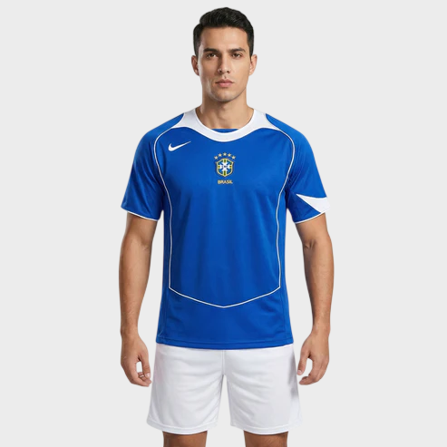Camisa Seleção Brasileira II 2004 Nike - Retrô - Azul