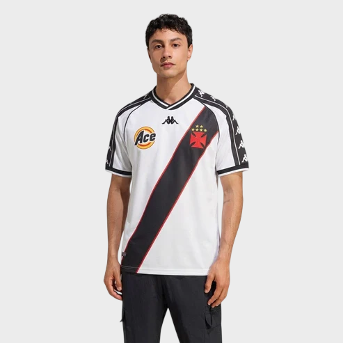 Camisa Vasco II 2000 Retrô - Branca e Preta