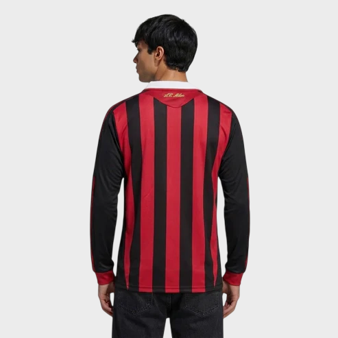 Camisa Milan I 2009/2010 Manga Longa - Retrô - Preto e Vermelho