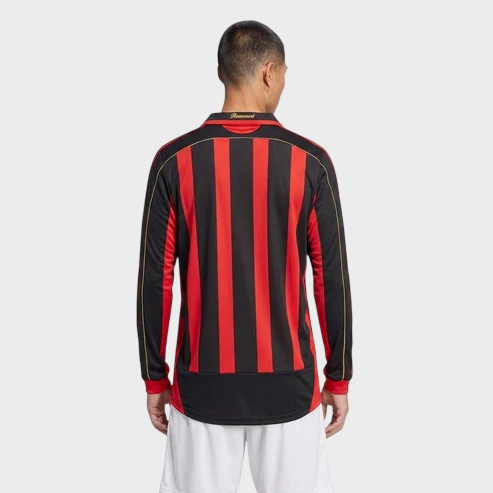 Camisa Milan I 2006/2007 Manga Longa - Retrô - Preto e Vermelho