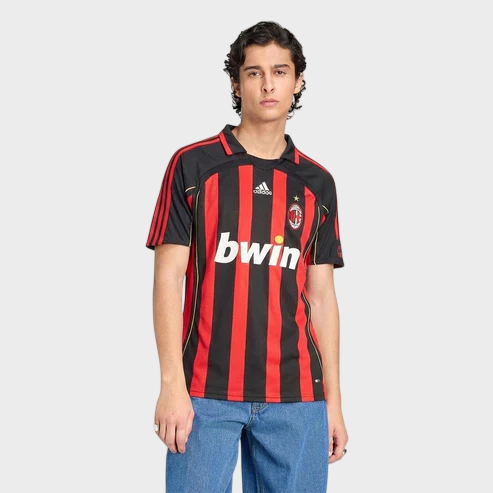 Camisa Milan I 2006/2007 Adidas Torcedor - Vermelha e Preto - Retrô