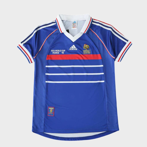Camisa França I 1998 Adidas - Azul - Retrô