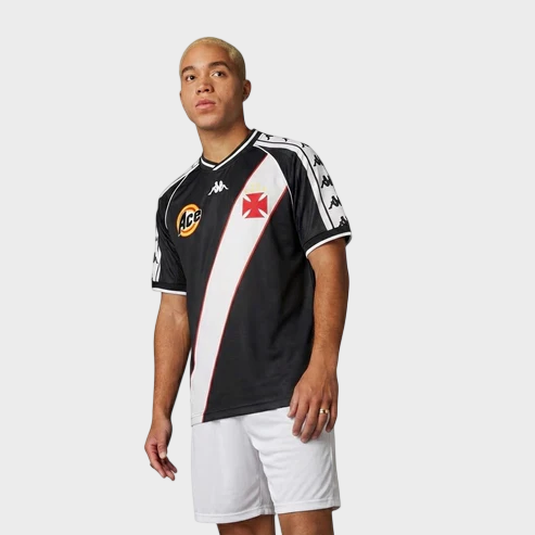 Camisa Vasco I 2000 Retrô - Preta e Branca